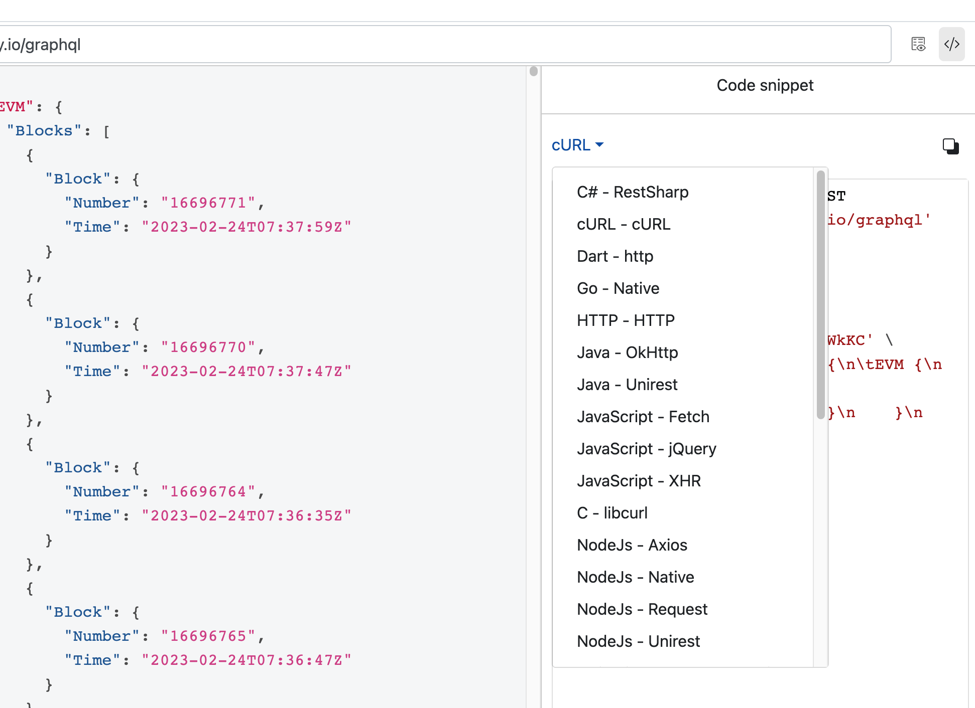 IDE code snippets