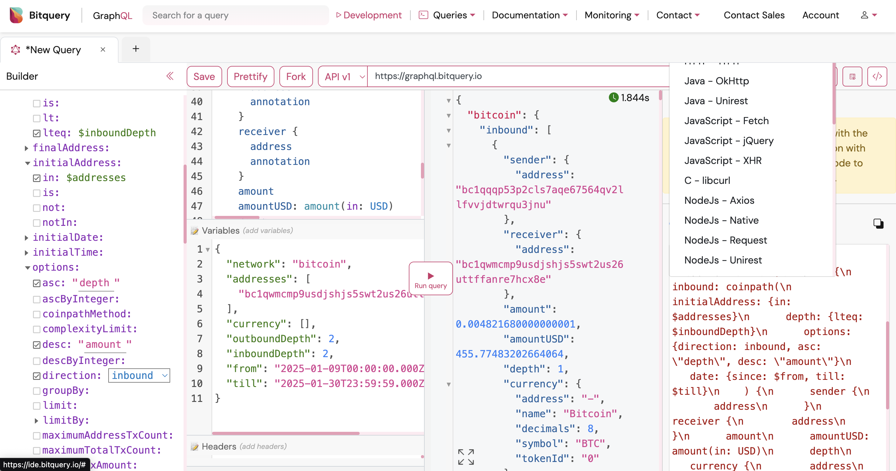 Code generator in the IDE