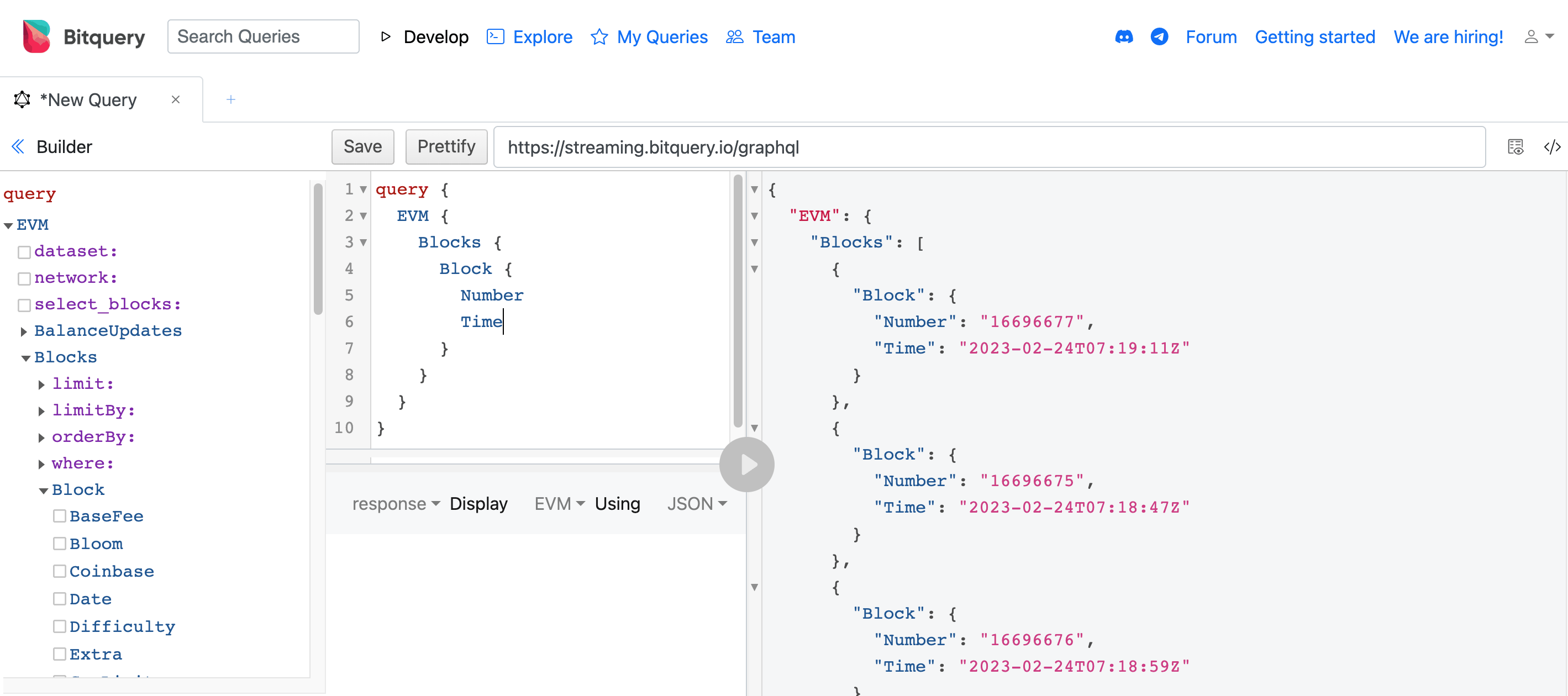 IDE query execution