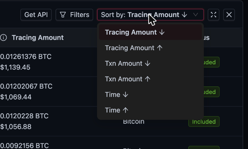 Sort options