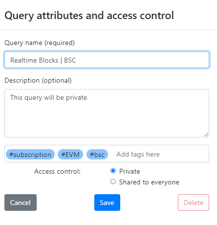 IDE Query Save Private